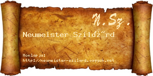 Neumeister Szilárd névjegykártya